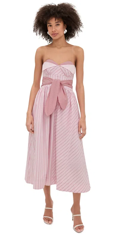 De Loreta Lidia Dress Mil Rayas Rosa In Pink