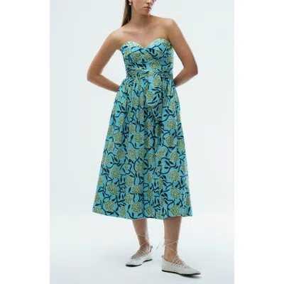De Loreta Lidia Strapless Fit & Flare Cocktail Dress In Green