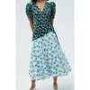 De Loreta Luisa Short Sleeve Midi Wrap Dress In Blue