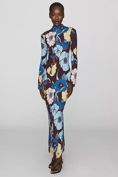 De Loreta Mandy 100% Cotton Maxi Dress In Blue