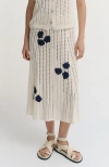 De Loreta Manta Panelled Cotton Blend Midi Skirt In White