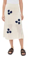 De Loreta Manta Panelled Cotton Blend Midi Skirt