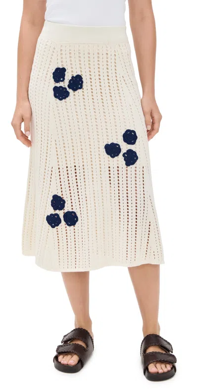 De Loreta Manta Skirt White Knit