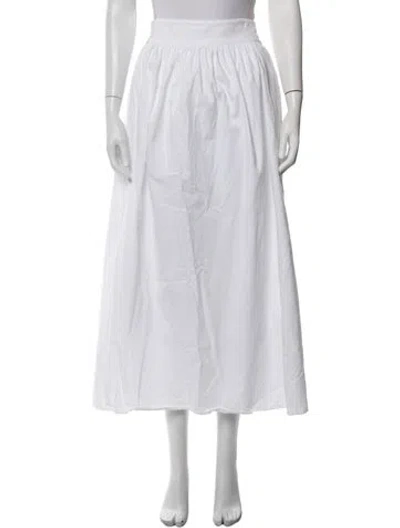 Pre-owned De Loreta Midi Length Skirt In White