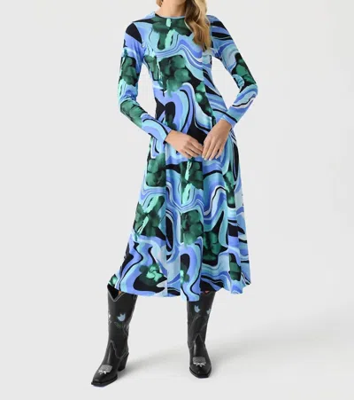 De Loreta Nono Dress In Marmol Verde In Multi