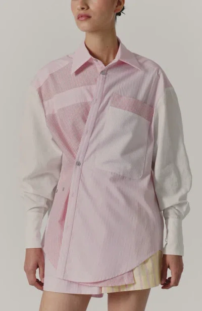 De Loreta Norte Long Sleeve Button-up Cotton Shirt In Pink