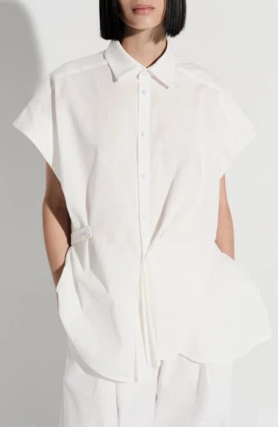 De Loreta Oeste Asymmetric Button-up Cotton Shirt In White