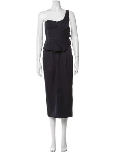 Pre-owned De Loreta One-shoulder Knee-length Dress W/ Tags In Blue