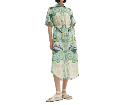De Loreta Pacora Midi Dress In Green In Multi
