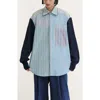 De Loreta Palmar Long Sleeve Button-up Cotton Shirt In Blue