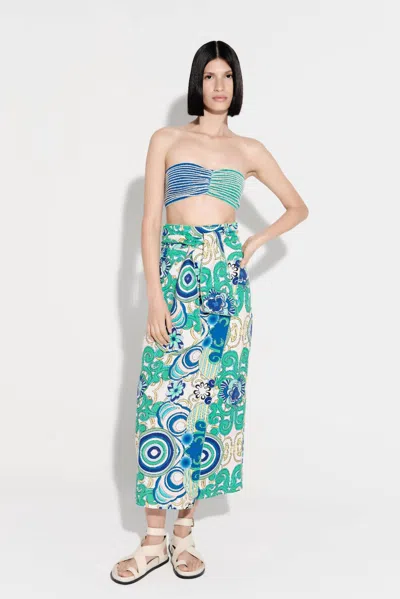 De Loreta Pancho Maxi Skirt In Blue