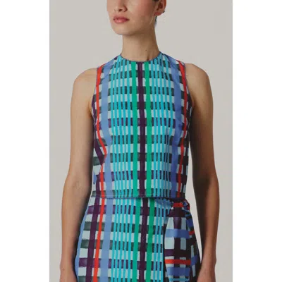 De Loreta Pasca Crewneck Cotton Tank In Blue