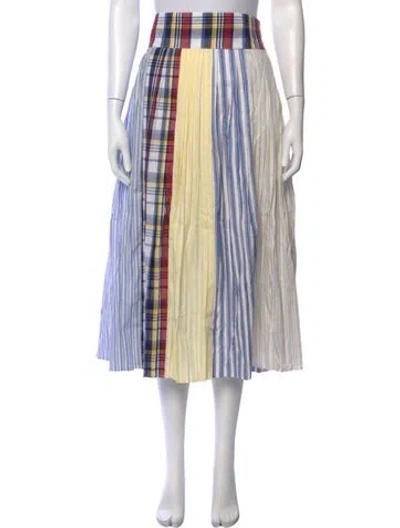 Pre-owned De Loreta Patterned Midi Length Skirt In Multicolor