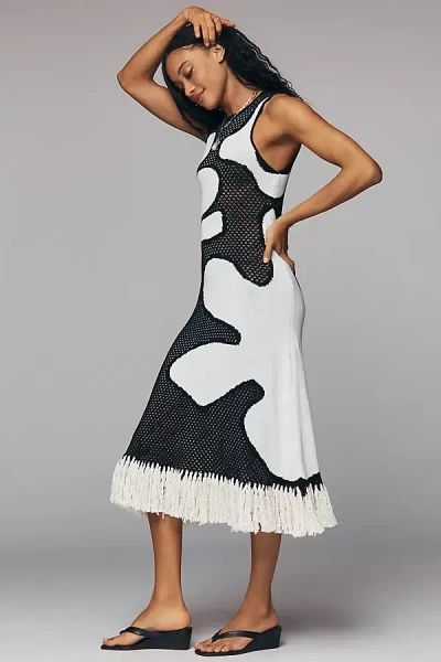 De Loreta Petite Gardenia Cotton Midi Dress In Multi