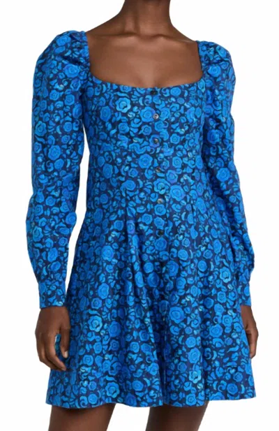 De Loreta Pique Dress In Camelia In Blue