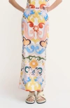 De Loreta Polen Pencil Cotton Midi Skirt In White