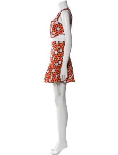 Pre-owned De Loreta Printed Skirt Set In Multi