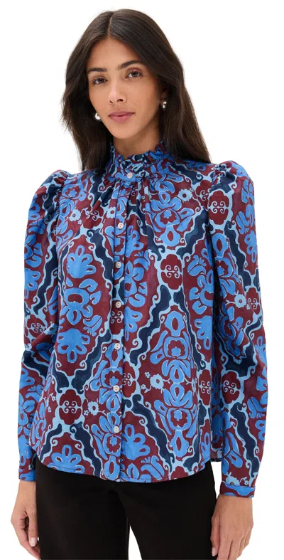 De Loreta Rina Blouse Mosquera In Blue