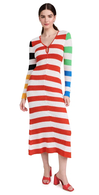 De Loreta Rocoto Dress Multicolor Bold Stripes