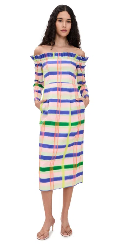 De Loreta Sara Dress Aqua In Blue