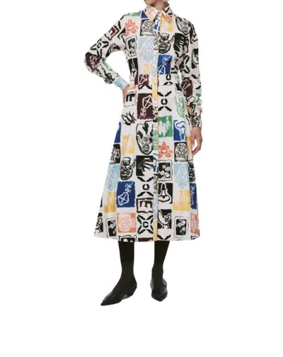 De Loreta Sasaima Midi Dress In Morales In Burgundy