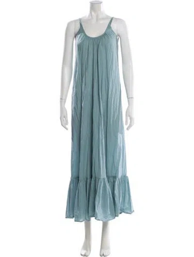 Pre-owned De Loreta Scoop Neck Long Dress In Blue