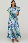De Loreta Short-sleeve Maxi Dress In Black