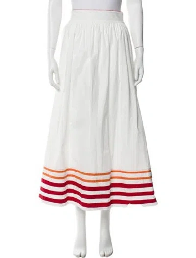 Pre-owned De Loreta Striped Midi Length Skirt In Multi