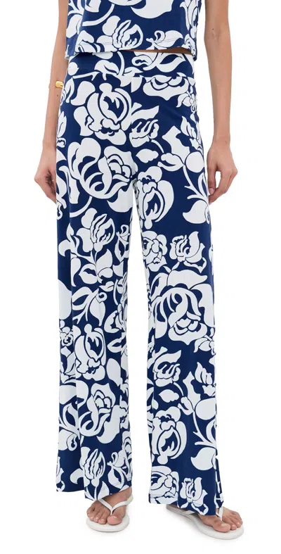 De Loreta Sur Pants Flora Navy In Blue