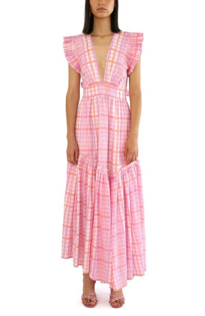 De Loreta Totora Hi-low Ruffled Hem Cotton Maxi Dress