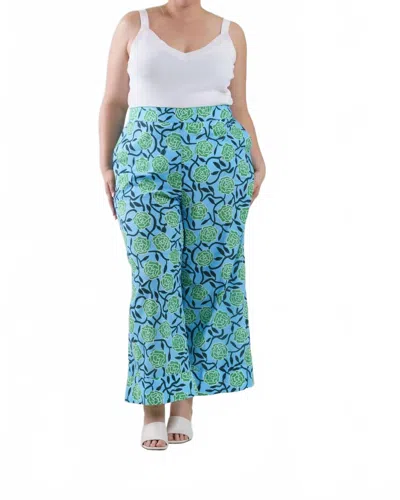 De Loreta Tulia Straight Leg Pants - Plus In Amelia Print In Multi
