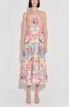 De Loreta Veracruz Spaghetti Strap Cotton Midi Sundress In Multi