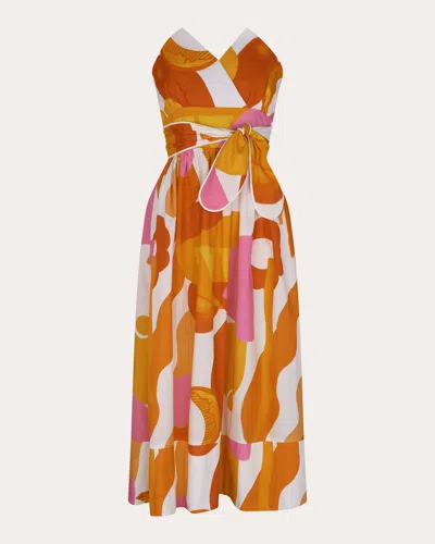 De Loreta Women's Charro Dress In Orange