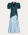 De Loreta Luisa Short Sleeve Midi Wrap Dress In Celia/gloria