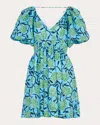De Loreta Tati Puff Sleeve Cotton A-line Minidress In Amelia