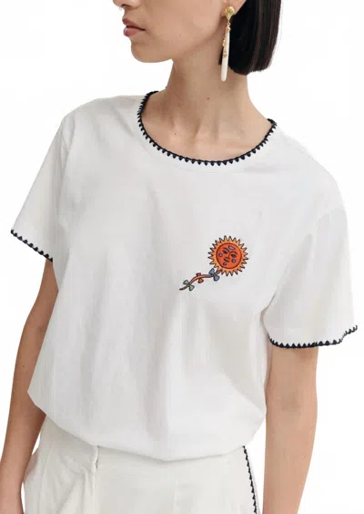 De Loreta Women's Tota Top In Sun Kite In White