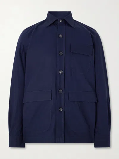 De Petrillo Cotton Overshirt In Blue