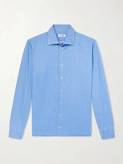 De Petrillo Cotton-chambray Shirt In Blue