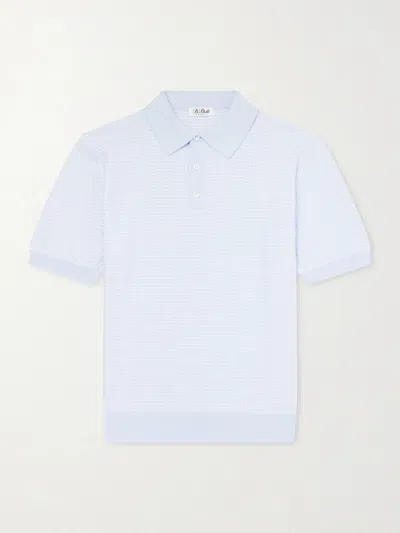 De Petrillo Cotton-jacquard Polo Shirt In Blue