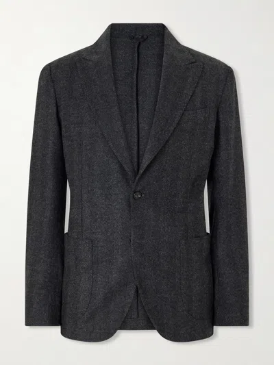 De Petrillo Faro Wool And Cashmere-blend Blazer In Multi