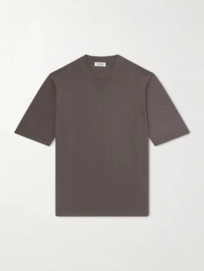 De Petrillo Knitted Cotton T-shirt In Brown