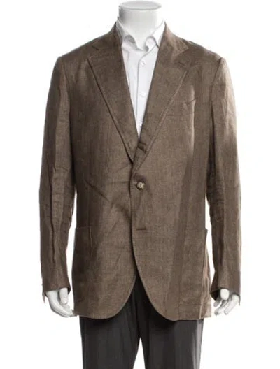 Pre-owned De Petrillo Linen Blazer In Brown