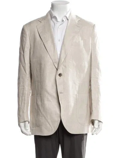 Pre-owned De Petrillo Linen Blazer In Neutrals