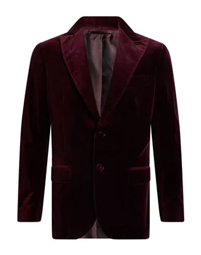 De Petrillo Man Blazer Burgundy Size 40 Cotton In Red