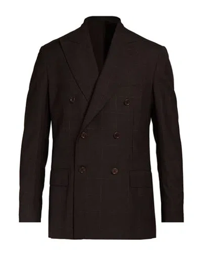 De Petrillo Man Blazer Dark Brown Size 40 Virgin Wool
