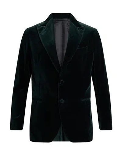 De Petrillo Man Blazer Dark Green Size 40 Cotton