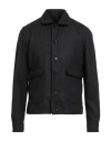 De Petrillo Man Jacket Charcoal Size 40 Virgin Wool In Black