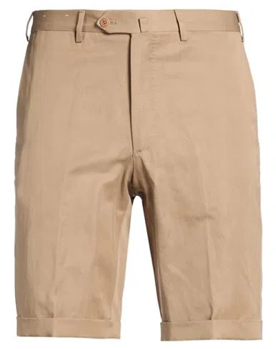 De Petrillo Man Shorts & Bermuda Shorts Camel Size 38 Cotton, Linen In Brown