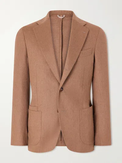 De Petrillo Posillipo Brushed Camel Hair Blazer In Nude