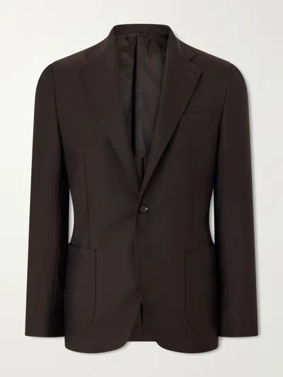 De Petrillo Posillipo Virgin Wool-twill Suit Jacket In Brown